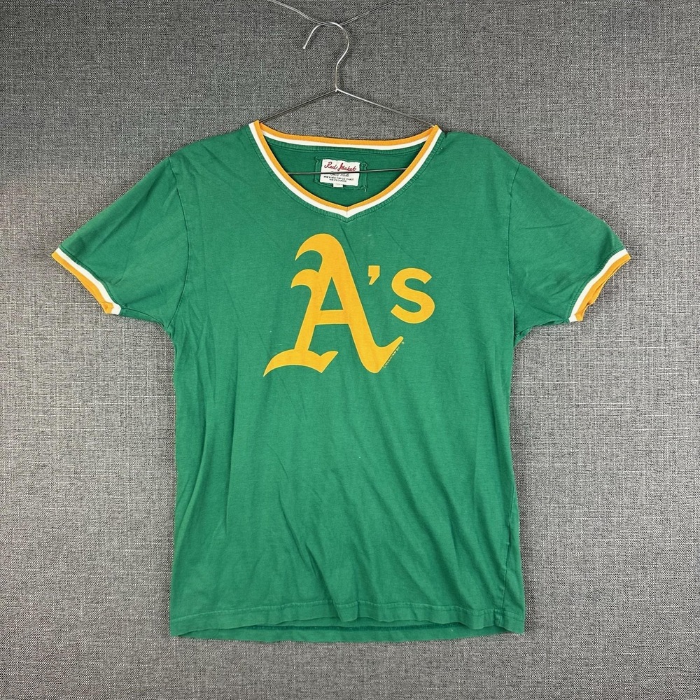 Oakland Athletics Shirt Mens Medium MLB Baseball Retro Tee‎ Red Jacket Style